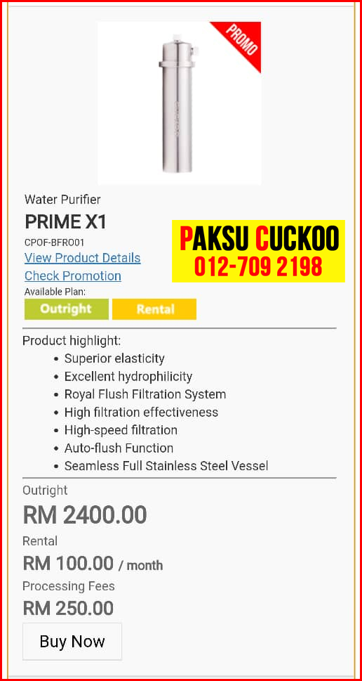 10 penapis air cuckoo prime x1 model review spec spesifikasi harga cara beli agen ejen agent price pasang sewa rental cuckoo water purifier Bukit Fraser, Gambang, Gebeng,