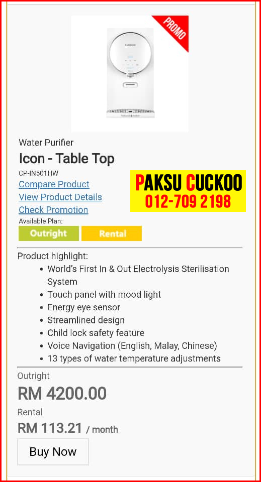 4 penapis air cuckoo icon top model review spec spesifikasi harga cara beli agen ejen agent price pasang sewa rental cuckoo water filter di selangor Petaling, Ampang, Assam Jawa,