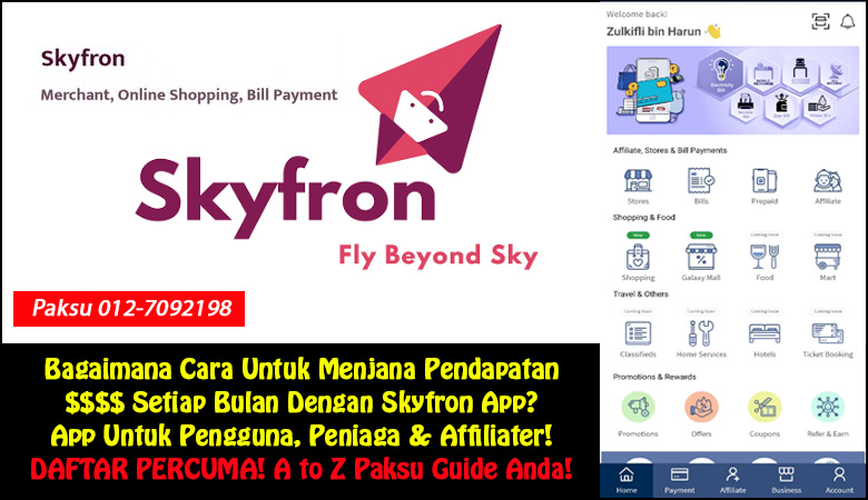 buat duit menjana pendapatan jana income dengan skyfron app