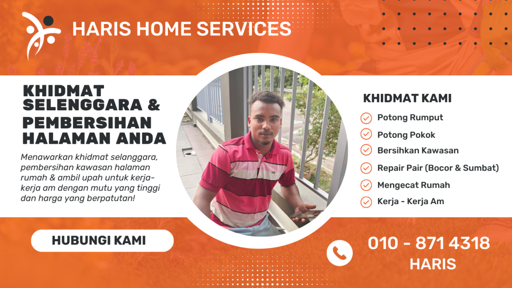 kontraktor khidmat potong rumput pokok tukang repair paip upah mengecat cat rumah pandai cantik murah di kawasan larkin