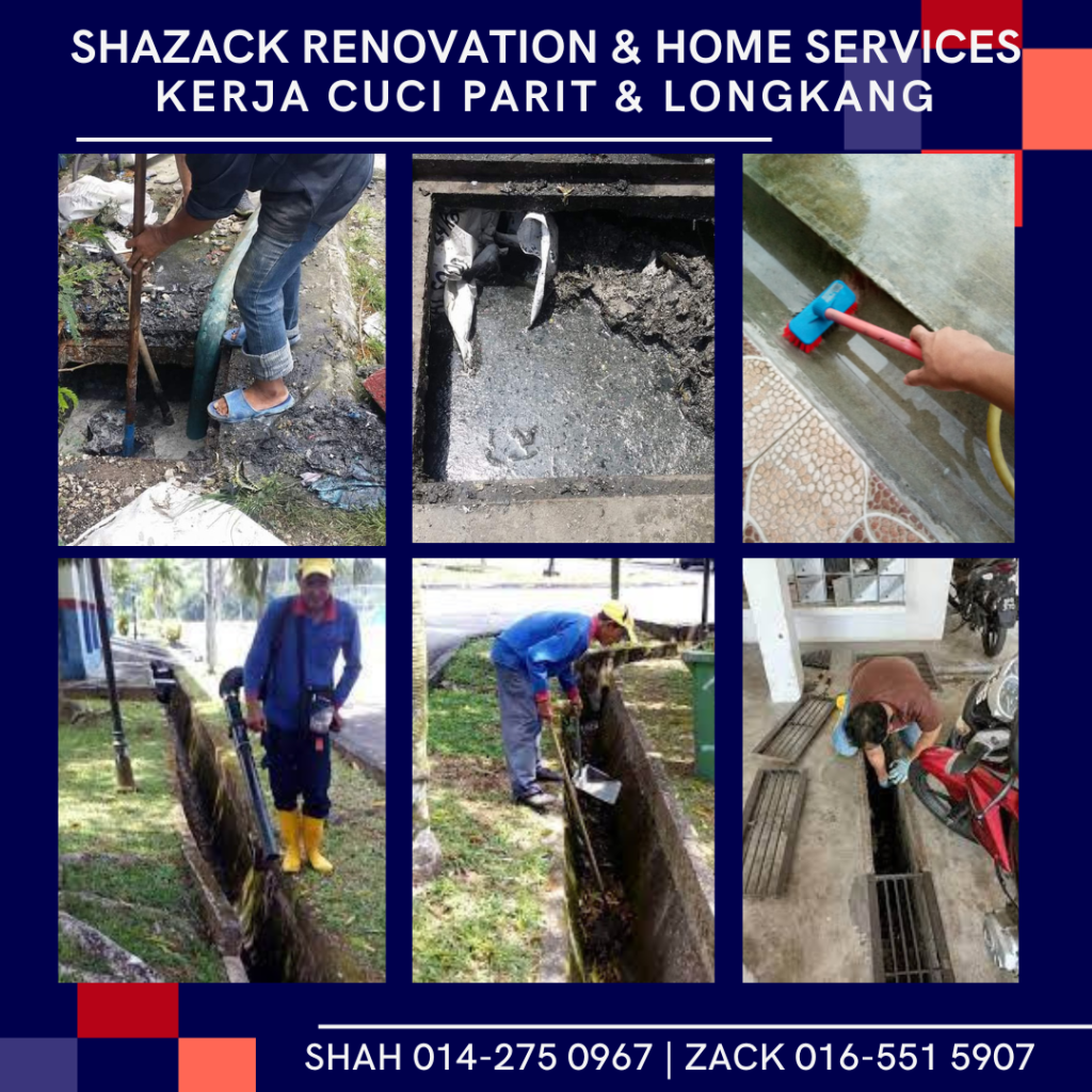 khidmat kontraktor mencuci membersihkan parit dan longkang yang tersumbat di larkin