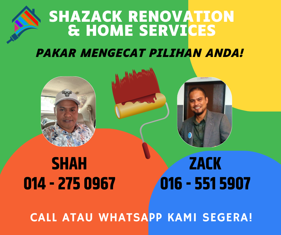 shazack renovation home services pakar cat khidmat servis murah terbaik kontraktor mengecat rumah banggunan tukang cat bandar seri alam