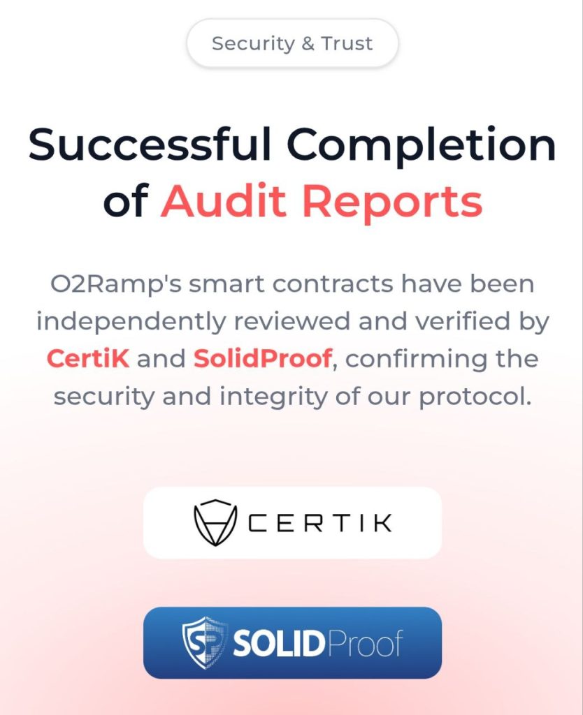 audit smart contract dan blockchain produk dan platform o2ramp telahpun diaudit certik dan solid proof